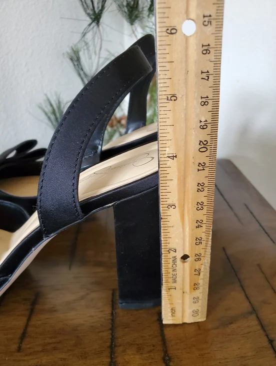 NWOB Jessica Simpson Naomia3 Nekira Black Satin Bow Slingback Heels NWOB - Picture 8 of 9